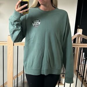 Hanes Sage Green Crewneck Sweatshirt with Small Chest Logo